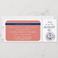 Kreuzfahrtschiff Anchor Boarding Pass Hochzeit Ein