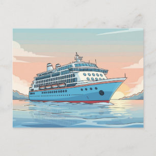 Kreuzfahrtschiff auf dem Ozean Postkarte