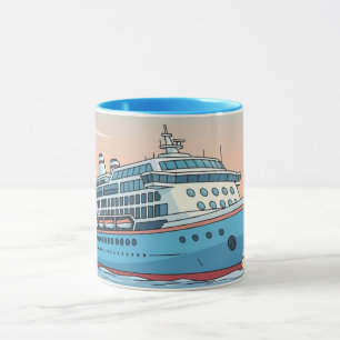 Kreuzfahrtschiff auf dem Ozean Tasse