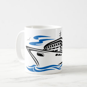 Kreuzfahrtschiff auf Ozeanwellen Nautil-Reise Kaffeetasse