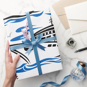 Kreuzfahrtschiff auf Ozeanwellen Nautiles Reisen Geschenkpapier