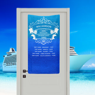 Kreuzfahrtschiff Blaue Reise Mit Monogramm Tür Banner