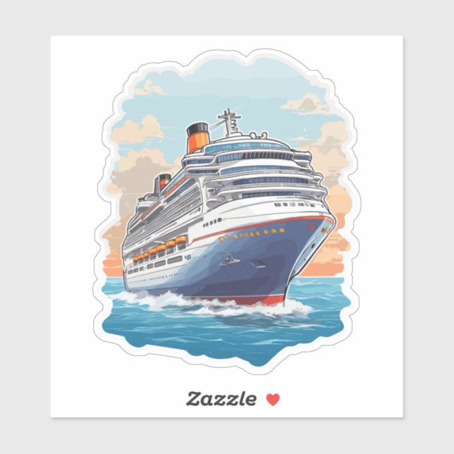 Kreuzfahrtschiff bunt aufkleber (Blatt)