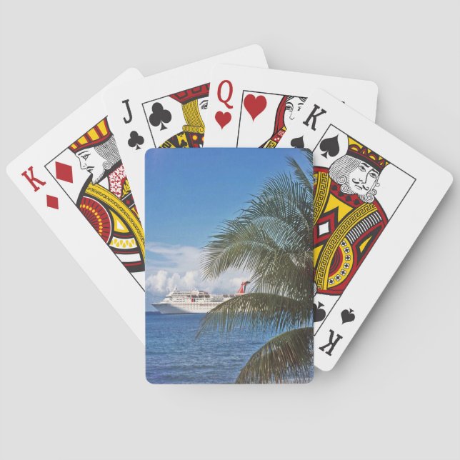 Kreuzfahrtschiff "Carnival" auf der Insel Grand Ca Spielkarten (Rückseite)