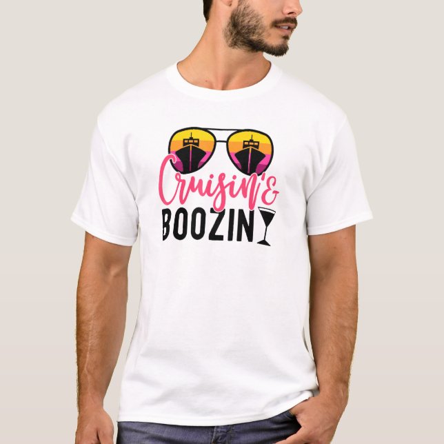 Kreuzfahrtschiff für Cruise und Boozin T-Shirt (Vorderseite)