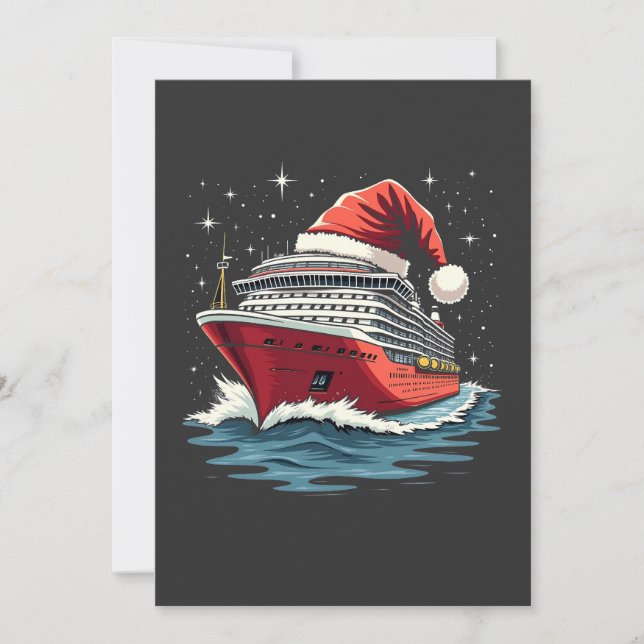 Kreuzfahrtschiff für Familien - Weihnachten Einladung (Vorderseite)