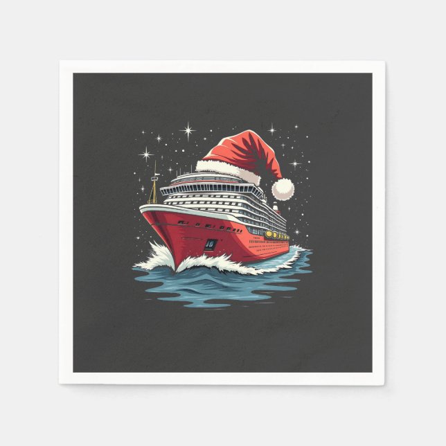Kreuzfahrtschiff für Familien - Weihnachten Serviette (Vorderseite)