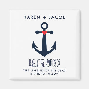 Kreuzfahrtschiff Hochzeitsanker Save the Date Magnet