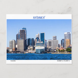 Kreuzfahrtschiff im Hafen von Sydney Postkarte