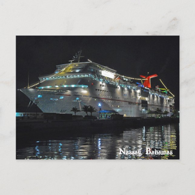 Kreuzfahrtschiff in Nassau, Bahamas Postkarte (Vorderseite)