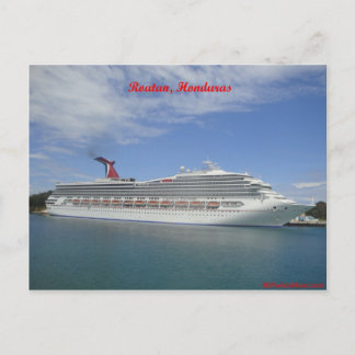 Kreuzfahrtschiff in Roatan, Honduras Postkarte