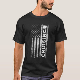 Kreuzfahrtschiff Kapitän Amerikanische Flagge Kreu T-Shirt