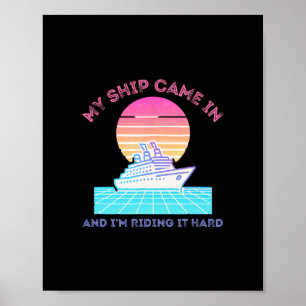 Kreuzfahrtschiff Lustiger Urlaub Reise Party Humor Poster