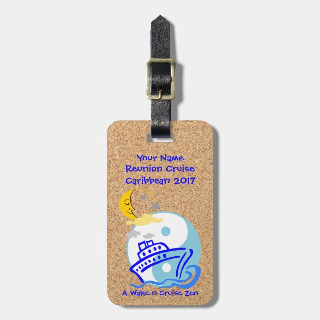 Kreuzfahrtschiff mit Lederband Gepäckanhänger (Vorderseite vertikal)