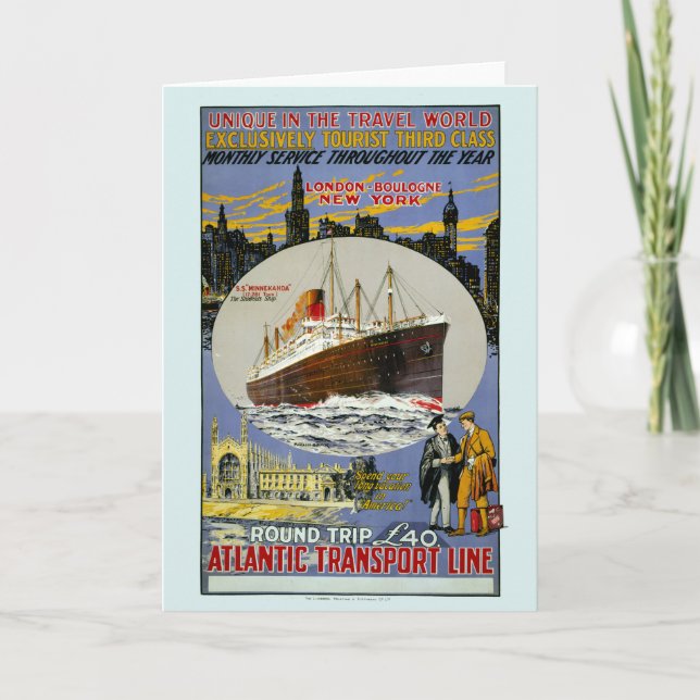 Kreuzfahrtschiff, New York Skyline & A London Stre Karte (Vorderseite)