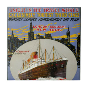 Kreuzfahrtschiff, New Yorker Skyline und eine Lond Fliese