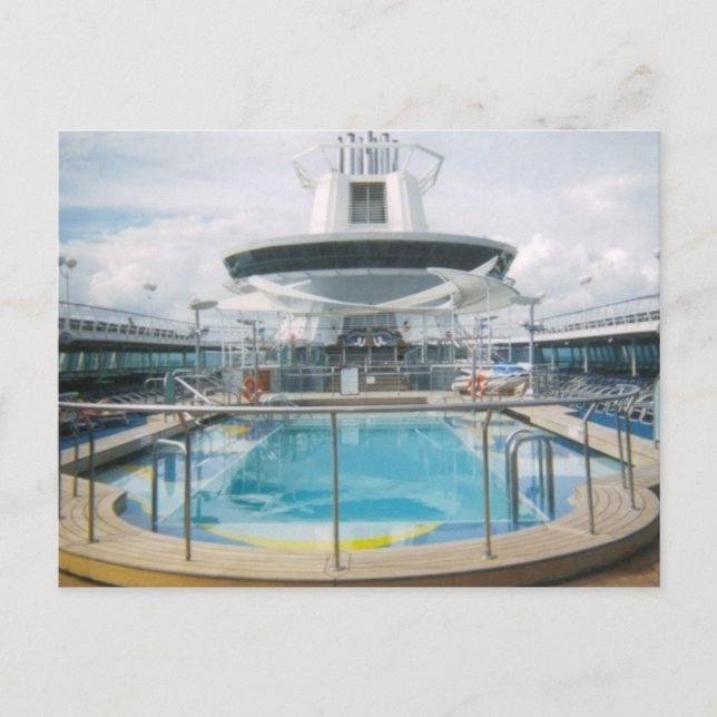 Kreuzfahrtschiff Pool Postkarte (Vorderseite)