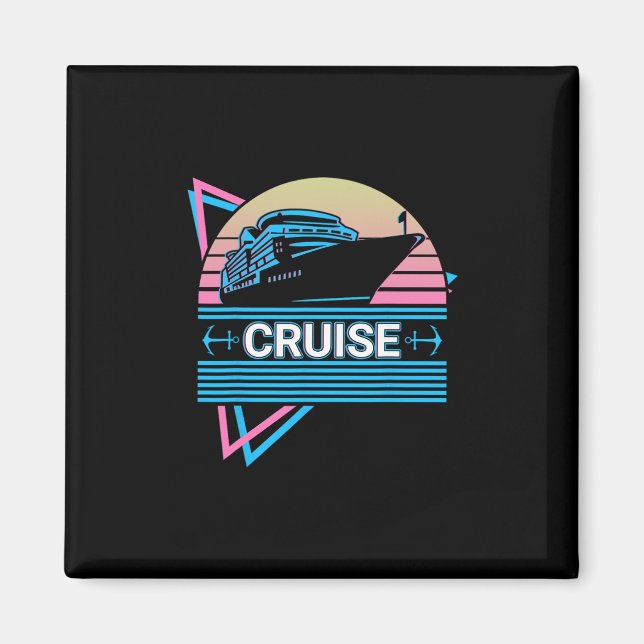 Kreuzfahrtschiff Retro  Magnet (Vorne)