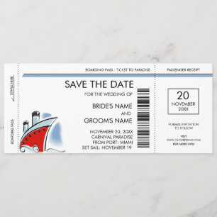 Kreuzfahrtschiff Save the Date Einladungen