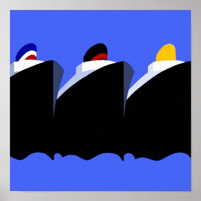 Kreuzfahrtschiffe Vintage Poster Ocean Liner (Vorne)