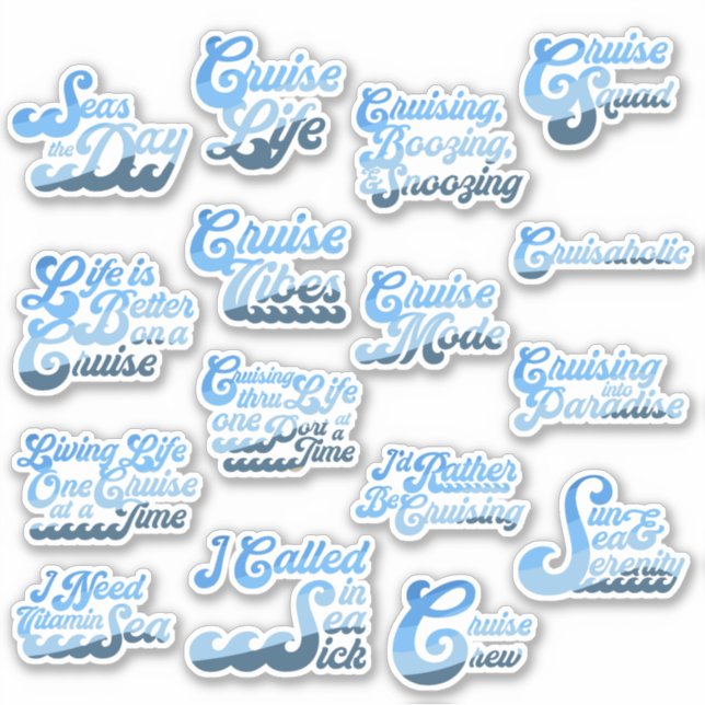 Kreuzfahrtstickerschild für Redewendungen Aufkleber (Vorderseite)