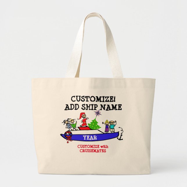 Kreuzfahrttaschen-Tasche - Weihnachtskreuzfahrt Jumbo Stoffbeutel (Vorne)