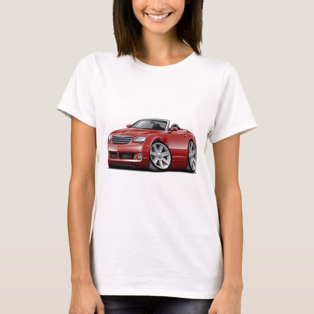 Kreuzfeuer-kastanienbraunes Kabriolett T-Shirt (Vorderseite)