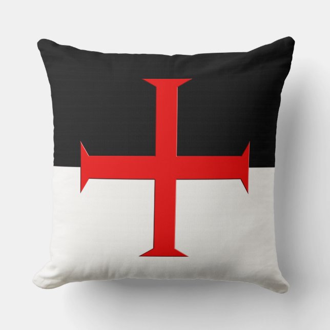 Kreuzflagge der mittelalterlichen Ritter Templar Kissen (Vorderseite)