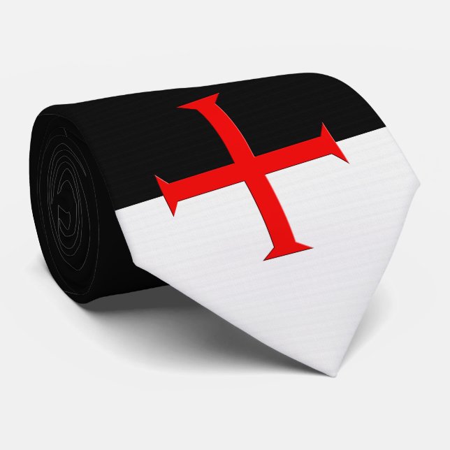 Kreuzflagge der mittelalterlichen Ritter Templar Krawatte (Gerollt)