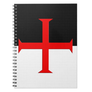 Kreuzflagge der mittelalterlichen Ritter Templar Notizblock