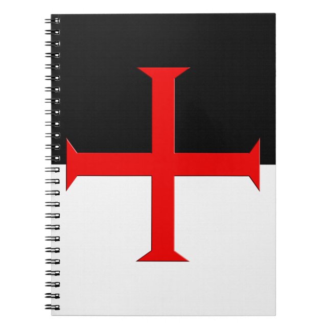 Kreuzflagge der mittelalterlichen Ritter Templar Notizblock (Vorderseite)