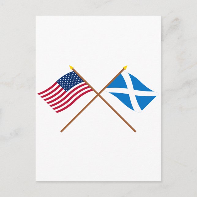 Kreuzflaggen der USA und Schottlands (Kreuz) Postkarte (Vorderseite)