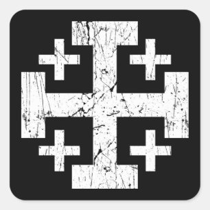 Kreuzheiliges Landgrundes-Symbol Jerusalem P Quadratischer Aufkleber