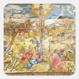 Kreuzigung, 1609 (Stickerei) Quadratischer Aufkleber