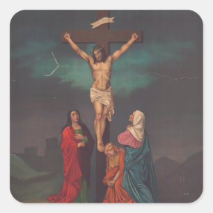 Kreuzigung Jesu Christi Quadratischer Aufkleber