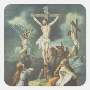Kreuzigung Jesu Christi Quadratischer Aufkleber