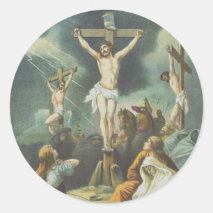 Kreuzigung Jesu Christi Runder Aufkleber