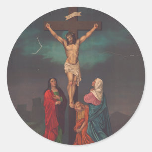 Kreuzigung Jesu Christi Runder Aufkleber