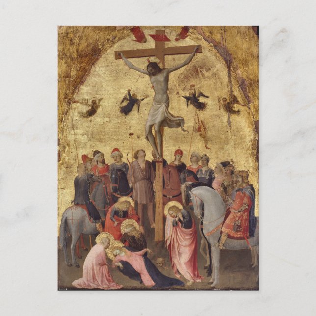 Kreuzigung Jesu durch Fra Angelico Postkarte (Vorderseite)