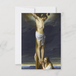 Kreuzigung mit Mary Magdalene Kneeling von Hayez Dankeskarte