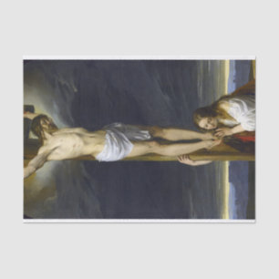 Kreuzigung mit Mary Magdalene Kneeling von Hayez Seidenpapier