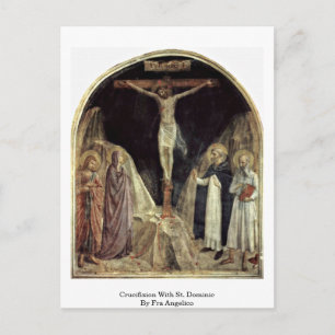 Kreuzigung mit St. Dominic von Fra Angelico Postkarte