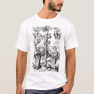 Kreuzigung mit vier Engeln, mittelalterliche Gravu T-Shirt