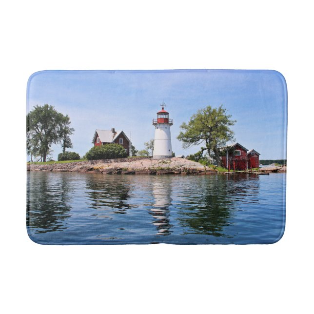Kreuzinsel-Leuchtturm, New- Yorkbad-Matte Badematte (Vorderseite)