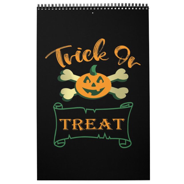 Kreuzknochen Halloween-Kürbis zu Trick oder zu Gas Kalender (Titelbild)