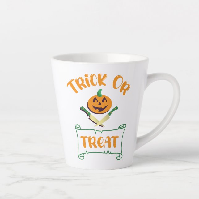 Kreuzknochen Halloween-Kürbis zu Trick oder zu Gas Milchtasse (Rechts)