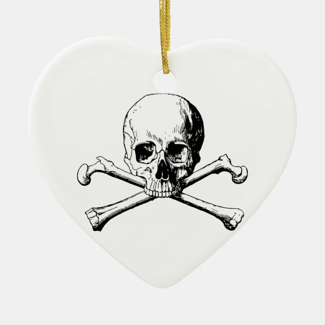 Kreuzknochen Keramikornament (Vorne)