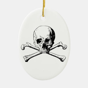 Kreuzknochen Keramikornament