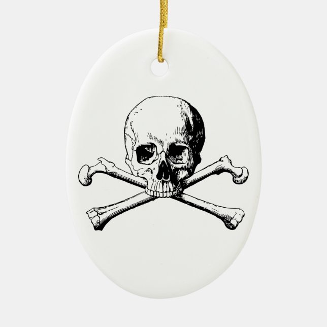 Kreuzknochen Keramikornament (Vorne)