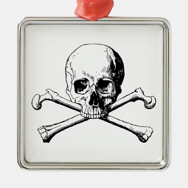 Kreuzknochen Ornament Aus Metall (Vorne)